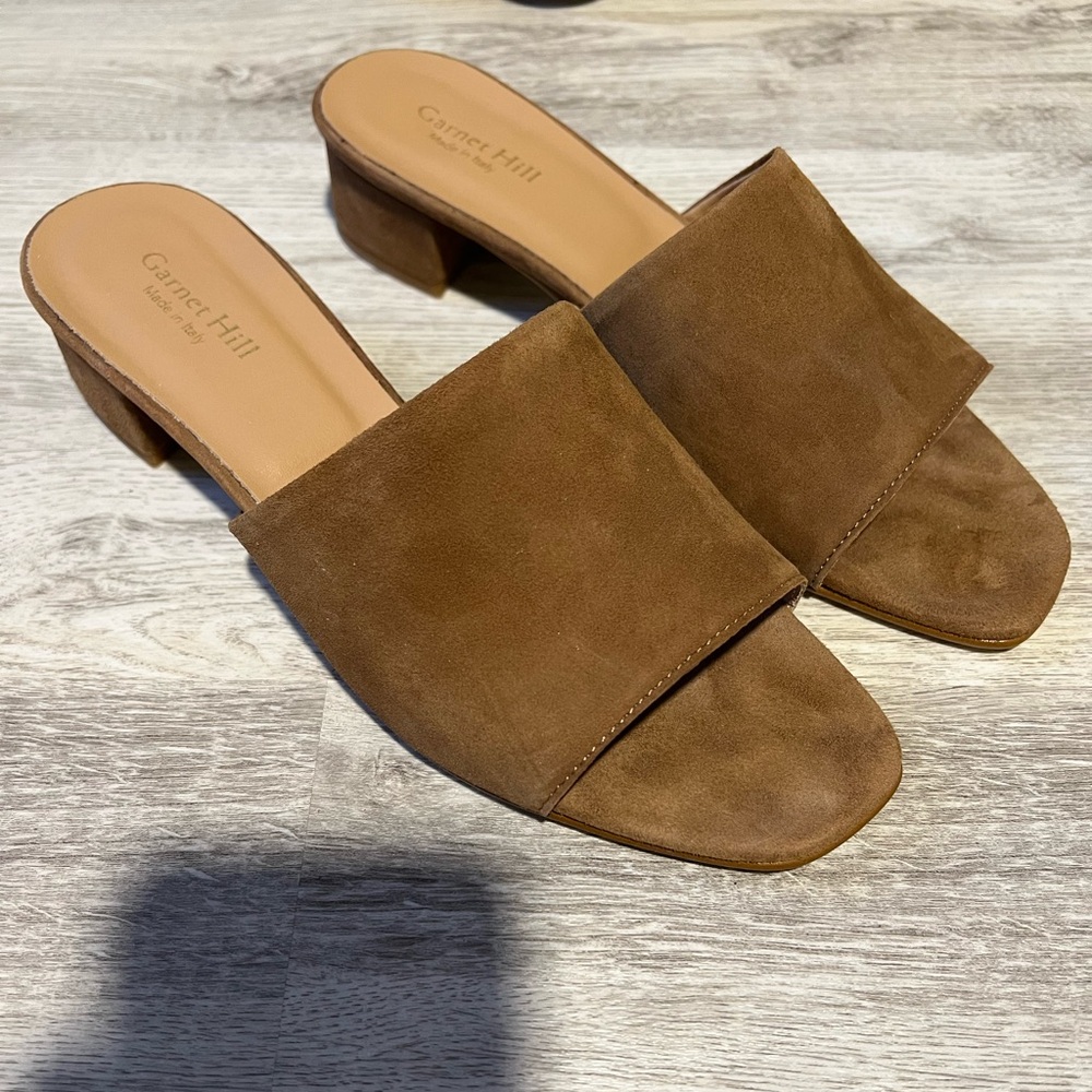 Garnet Hill Brown Suede Mule